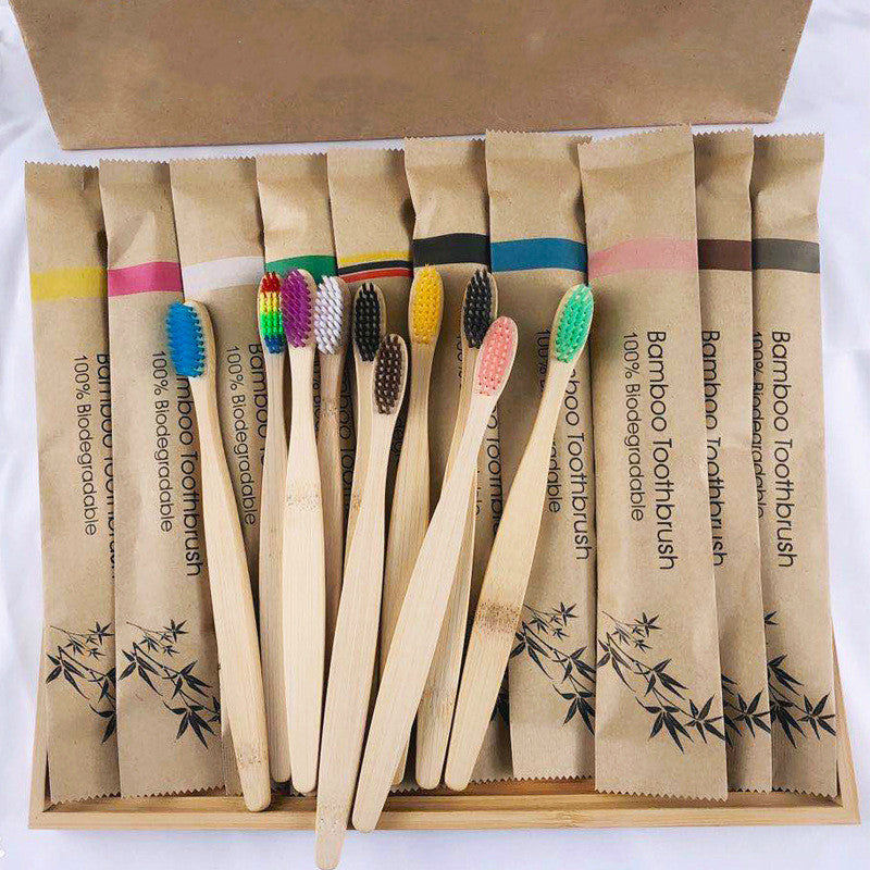 Set de Cepillos de Bambú Premium (Pack x4, x6 o x10 unidades)