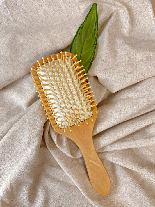 Cepillo de Cabello en Bambú Natural | Antifrizz y Masajeador Capilar