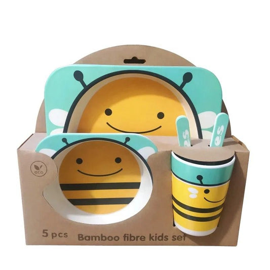 Set de Vajilla Infantil en Fibra de Bambú – Kit 5 Piezas Ecológicas
