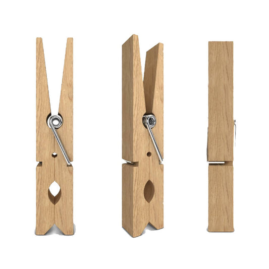 Ganchos de Bambú Premium para Ropa (20 und) | Pinzas de Alta Resistencia