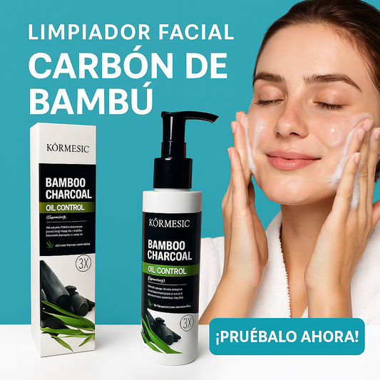 Limpiador Facial Carbón de Bambú Kormesic | Control de Grasa y Poros