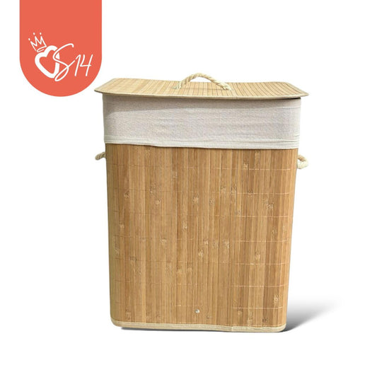 Cesto para Ropa de Bambú Premium | Estructura Rígida con Tapa