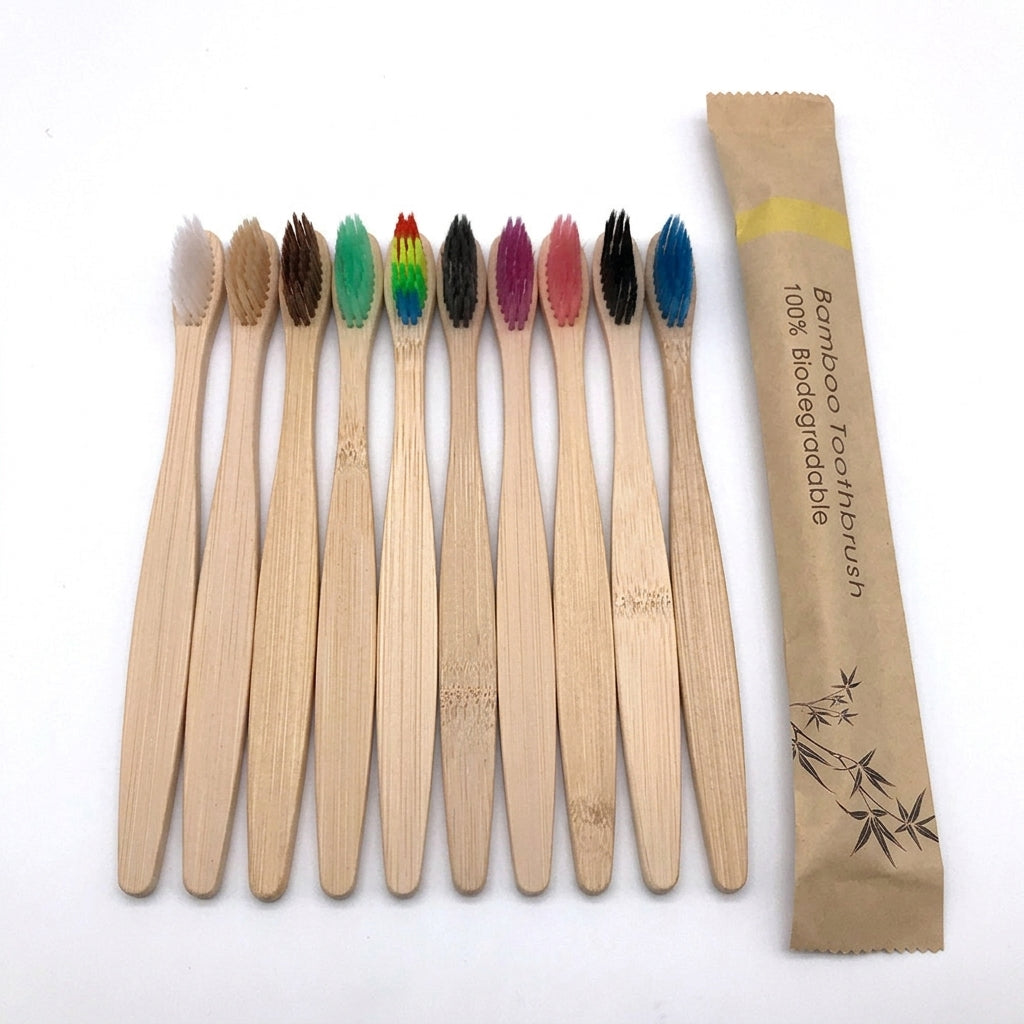 Set de Cepillos de Bambú Premium (Pack x4, x6 o x10 unidades)
